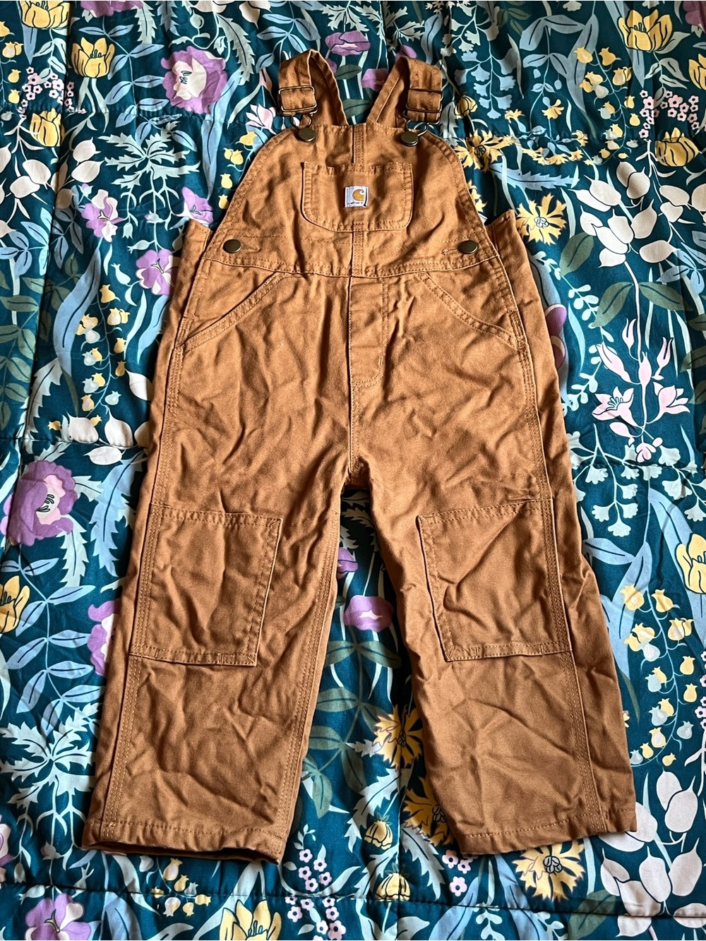 Carhartt Kids Insulated Tan Brown Duck Bib Overalls Size 2T